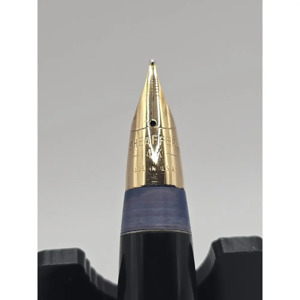 Sheaffer 727 (1970s) Slim White Dot Fountain Pen 14K Triumph Nib + Converter
